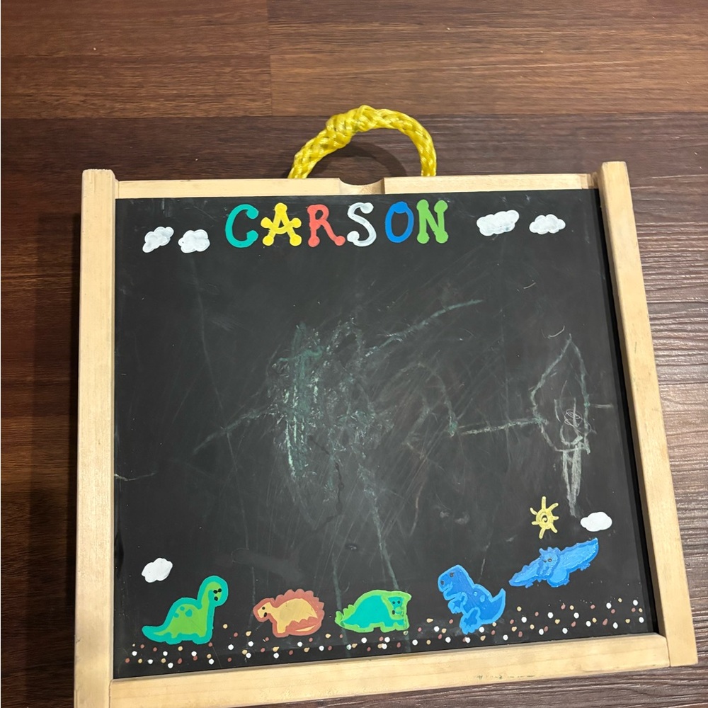 Colorful CARSON Dinosaur Chalkboard & lap desk for Kids, hand painted !